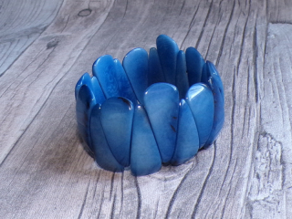 Náramek tagua (kapky, světle modré)