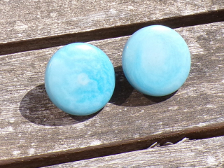 Náušnice tagua (zapichovací, bledě modré)