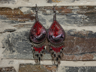 Náušnice nitky a korálky III