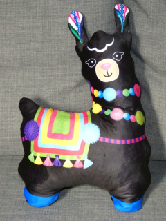 Polštář lama (černý, 35x45 cm)