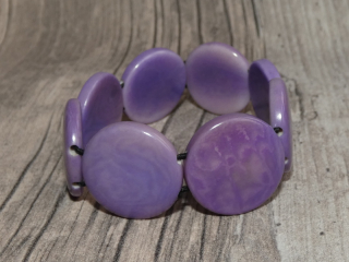 Náramek tagua (světle fialový, kulatý)