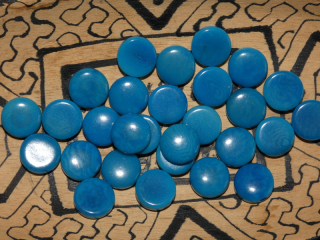 Tagua - placička 12 mm (tyrkysová)