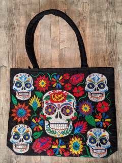 Taška přes rameno (calavera, barevná I)