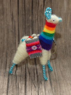 Přívěsek na klíče (lama, duhová I)
