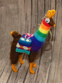 Přívěsek na klíče (lama, duhová II)
