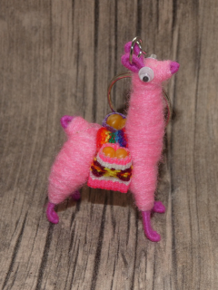 Přívěsek na klíče (lama, růžová)