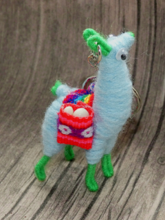 Přívěsek na klíče (lama, světle modrá)