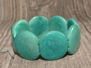 Náramek tagua (aqua, kolečka)