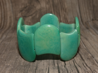 Náramek tagua (aqua, vlnky)