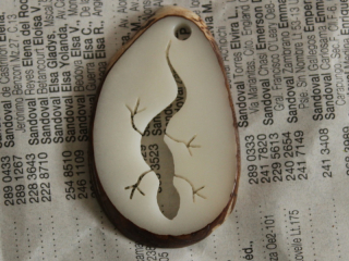 Přívěsek ještěrka (tagua)