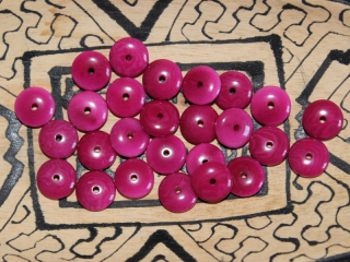 Tagua - kolečko 12 mm (střed, růžová)