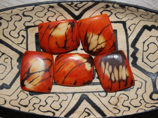 Tagua obdélník (oranžový, 2 dírky)