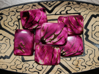 Tagua obdélník (růžový, 2 dírky)