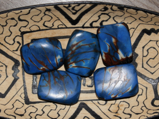 Tagua obdélník (modrý, 2 dírky)