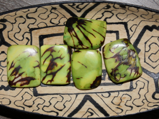 Tagua obdélník (světle zelený, 2 dírky)