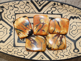 Tagua obdélník (světle oranžový, 2 dírky)