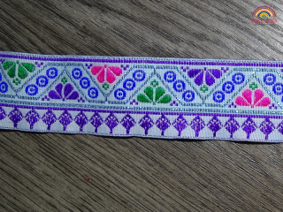 Stuha/lem (kytičky, fialová, 1m)