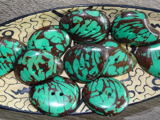 Knoflík placka (aqua)
