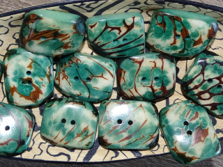 Knoflík obdélník (aqua)