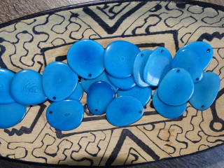 Tagua - plátek (mini, tyrkysový)