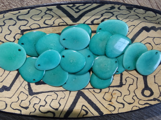 Tagua - plátek (mini, aqua)