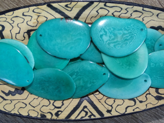Tagua - plátek (aqua)