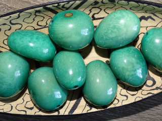 Tagua - korálek (aqua)
