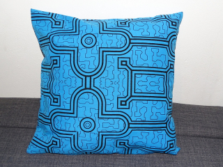 Polštářek (shipibo modrý, 40x40 cm)