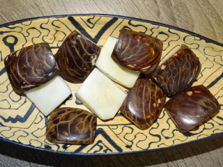 Tagua obdélník (surový, 2 dírky)