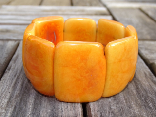 Náramek tagua (světle oranžový)