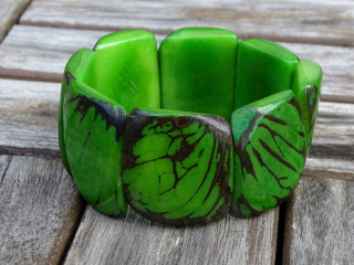 Náramek tagua (zelený, kresba)