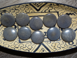 Tagua placička 25 mm (2 díry, šedá)