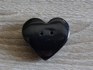 Knoflík srdíčko (černý)
