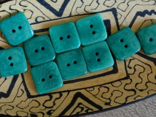 Knoflík čtvereček (aqua)