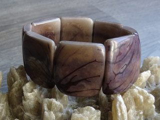 Náramek tagua (šedý, kresba)