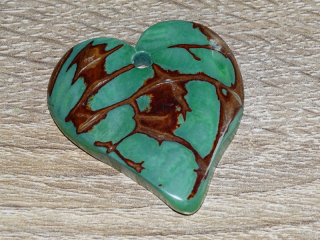 Tagua - srdíčko (placaté, aqua)
