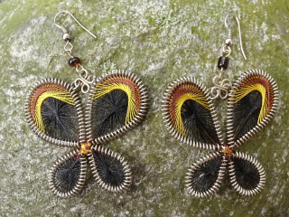 Náušnice motýlek (černý)