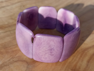 Náramek tagua (světle fialový)