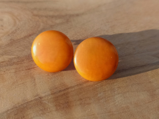 Náušnice tagua (malé, zapichovací, žlutooranžové)