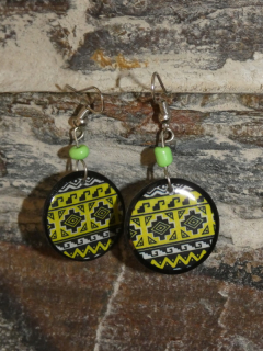 Náušnice kolečko Peru (světle zelené)