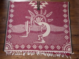 Pončo (Kokopelli, tmavě červené)
