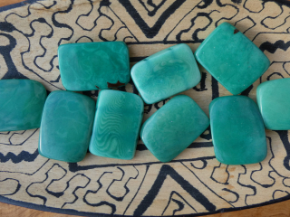 Tagua obdélník (aqua, 2 dírky, bez kresby)