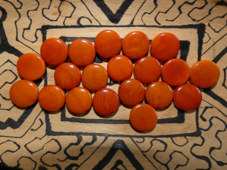 Tagua - placička 12 mm (oranžová)