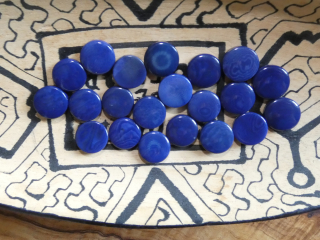 Tagua - placička 12 mm (modrá)