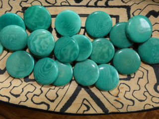 Tagua - placička 18 mm (aqua)
