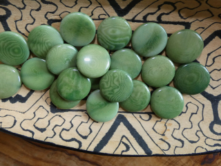 Tagua - placička 18 mm (zelená)
