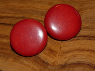 Náušnice tagua (zapichovací, červené)